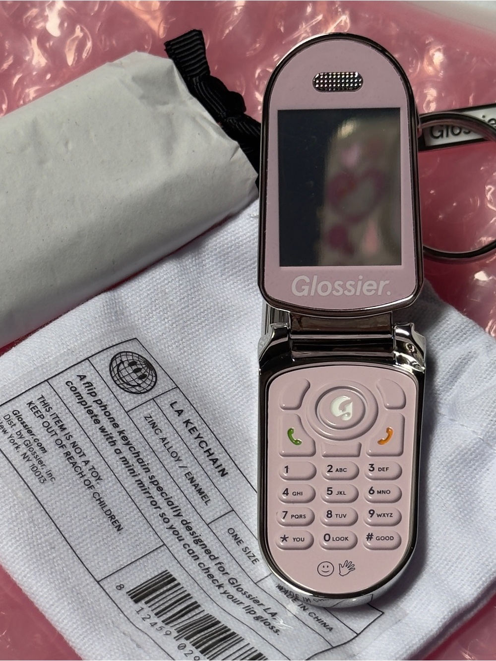 Glossier LA Keychain Mini Flip Phone Mirror